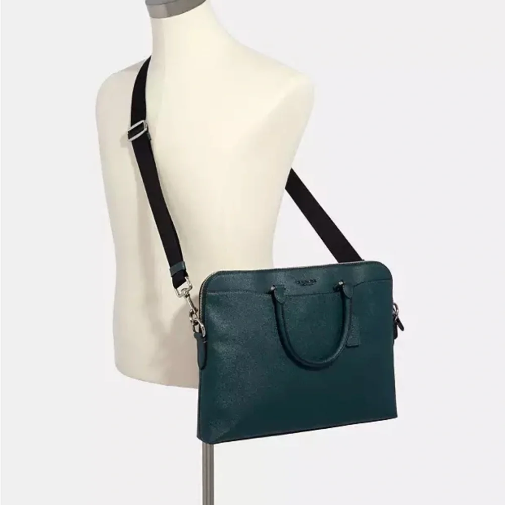 NWOT New Coach Beckett Forest Green Portfolio Briefcase